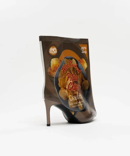 Maison Mihara Potato Chips Package Detail Pin Heel Boots Beige (3)