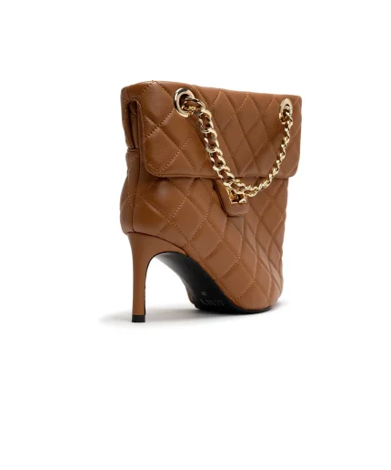 Maison Mihara Quilted Bag Detail Pin Heel Short Boots Brown (3)