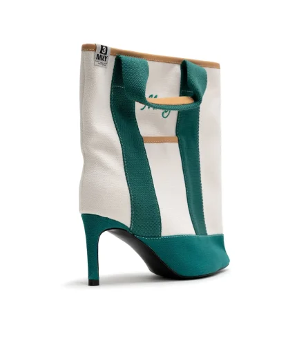 Maison Mihara Tote Bag Detail Pin Heel Boots Green (4)