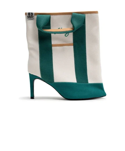 Maison Mihara Tote Bag Detail Pin Heel Boots Green (5)